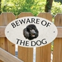 Picture of Black Poodle Beware of The Dog Sign
