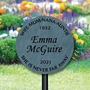 Picture of Outdoor Round Memorial Grave Plaque with picture and STAKE