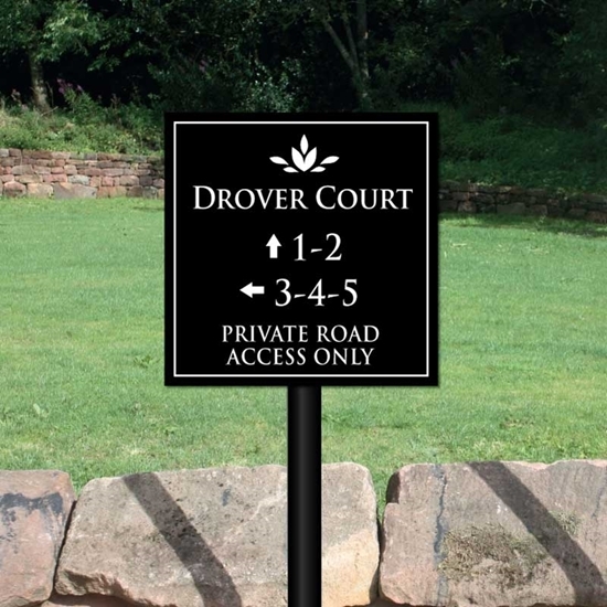 Picture of Estate Private Road Sign on Post