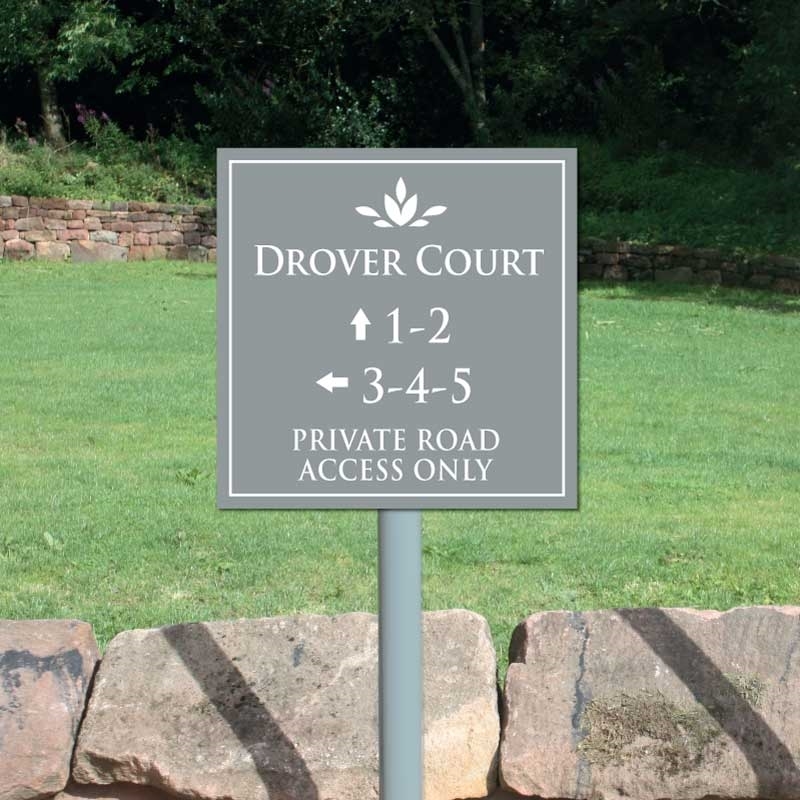JAF Graphics. Estate Private Road Sign on Post