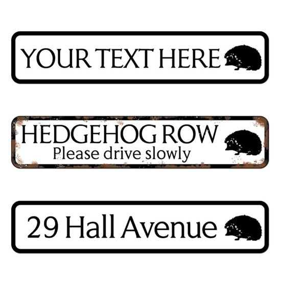Picture of Street Road Sign with Hedgehog Graphic