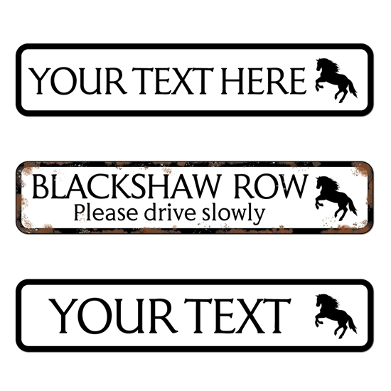 Picture of Street Road Sign with Horse Graphic