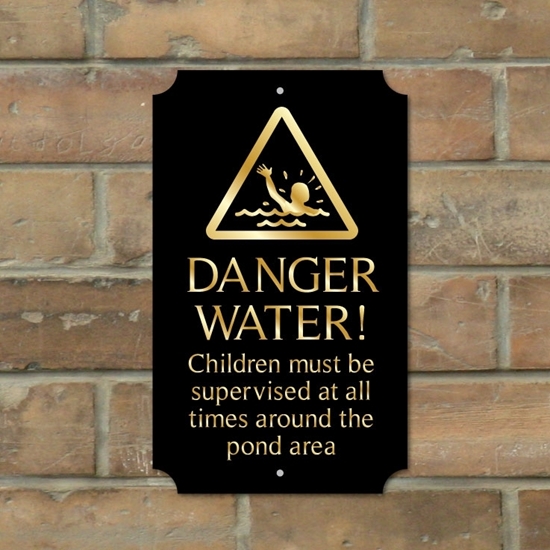 Picture of Water Pond Danger Sign, Classic Design
