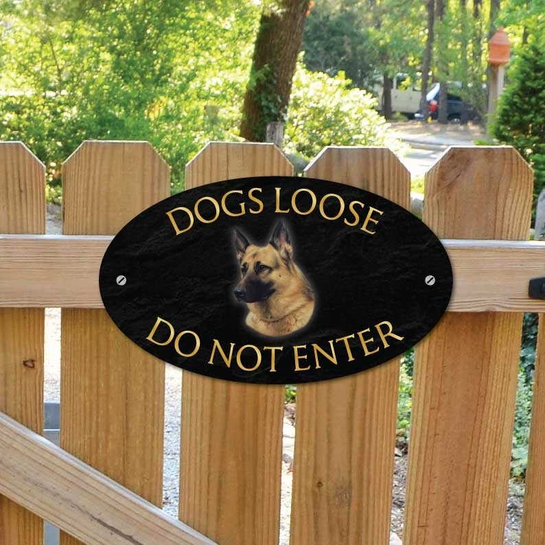 JAF Graphics. German Shepherd Dogs Loose, Do Not Enter Sign