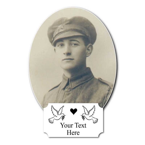 JAF Graphics. Outdoor Photo Grave Marker Plaque with Dove memorial