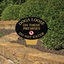 Picture of DOGS LOOSE Sign, NO ENTRY Pet Gate Sign on Stake