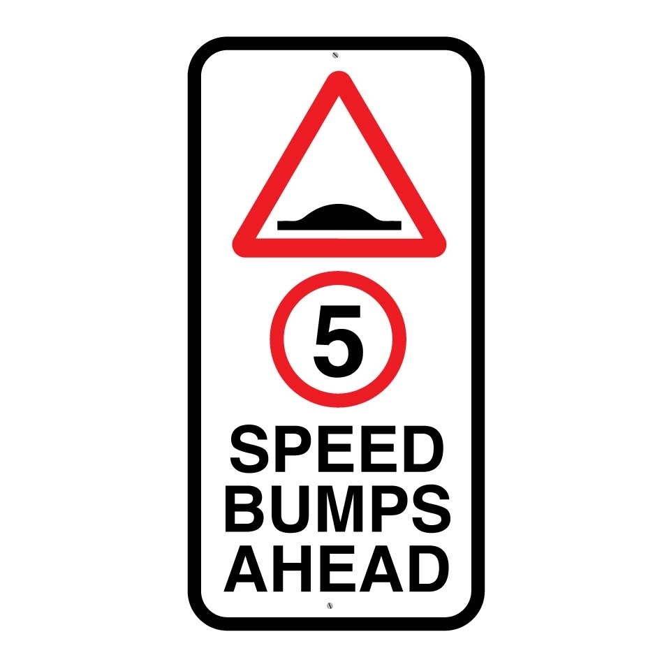 JAF Graphics. Speed Bumps Slow Down Sign