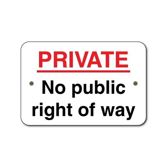 Picture of No public right of way sign