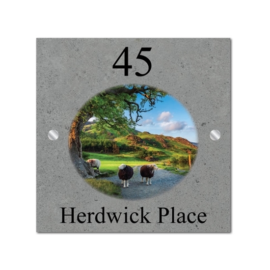 Picture of Square  Photo Personalised House Sign