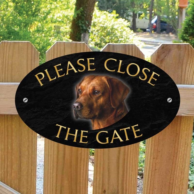 JAF Graphics. Fox Red Labrador Gate Sign