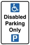 Picture of Disabled Parking Only Sign