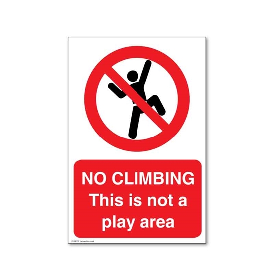 Picture of No climbing safety sign