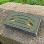 Picture of Outdoor Cremation Memorial Grave Stone and Plaque With Robin Design