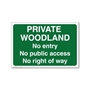 Picture of Private Woodland No Access Sign