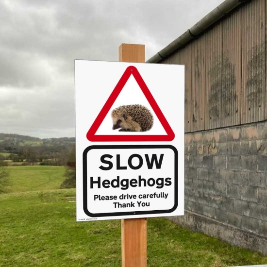 Picture of Eco Hedgehog Road Safety Sign