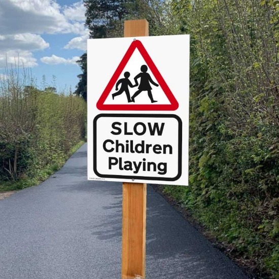 JAF Graphics. Children Playing Road Safety Sign