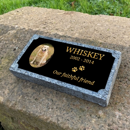 Picture of Pet Memorial Outdoor Grave Stone and Plaque 