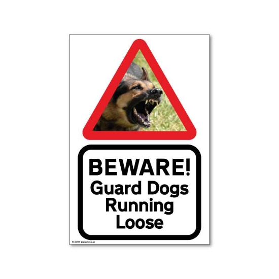 Picture of Guard Dogs Keep Out Sign