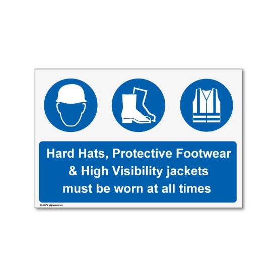 Picture of Site Safety Sign - Hard hats, boots and hi vis sign