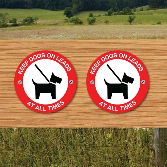 Picture of Keep dogs on leads footpath sign - Pack of 2 