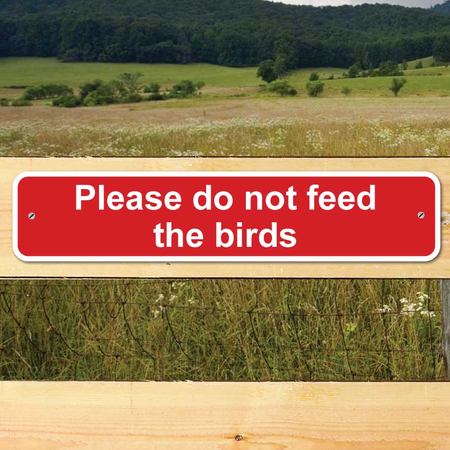 JAF Graphics. Please do not feed the birds sign