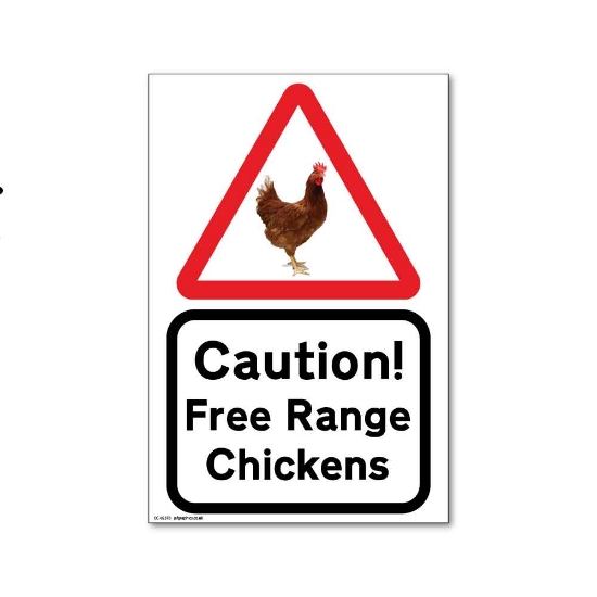 Picture of Caution Free Range Chicken Sign