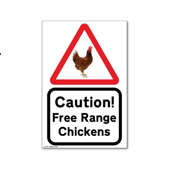 Picture of Eco Caution Free Range Chicken Sign