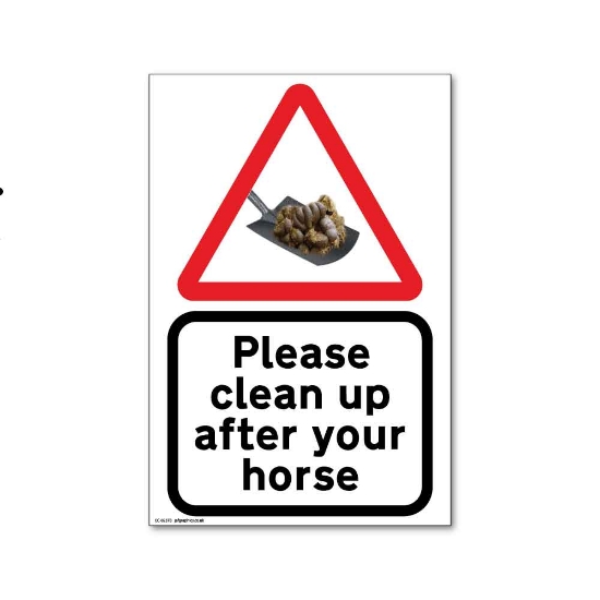 Picture of Eco Clean up after your horse sign