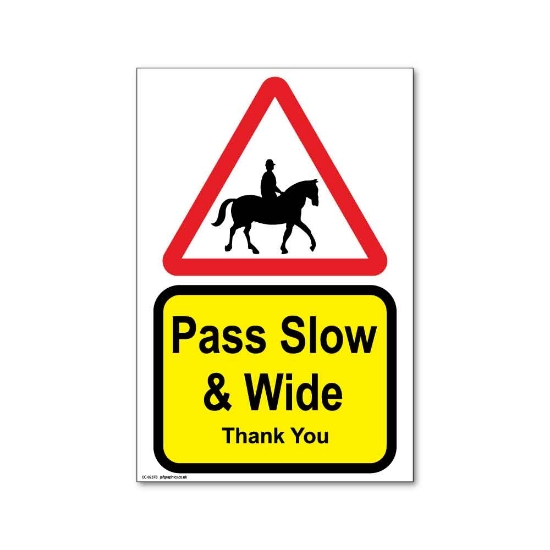 Picture of ECO Horse Safety Sign - Pass Slow & Wide