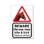 Picture of Horses May Bite & Kick sign