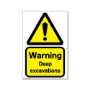 Picture of  Deep excavations Warning Sign