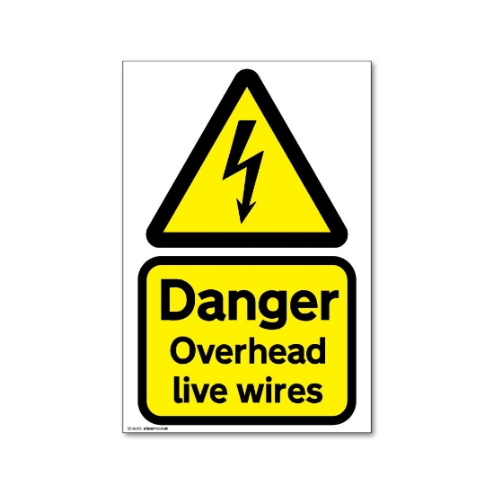 Picture of ECO Danger Overhead live wires sign