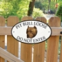 Picture of Pit Bull Plaque, Do Not Enter Gate Sign