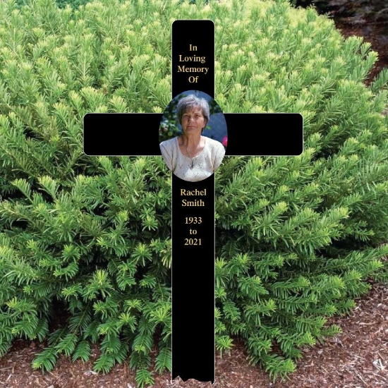 Picture of Outdoor Memorial Cross with photo
