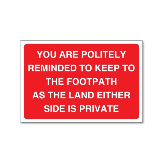 Picture of KEEP TO THE FOOTPATH SIGN