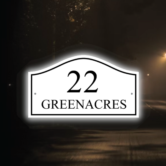 Picture of Personalised Reflective Night Dark House Number Sign
