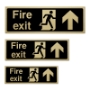 Picture of Classic Brushed Brass Fire Exit Straight On Up Arrow Sign