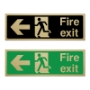 Picture of Classic Brushed Brass Fire Exit Left Arrow Sign