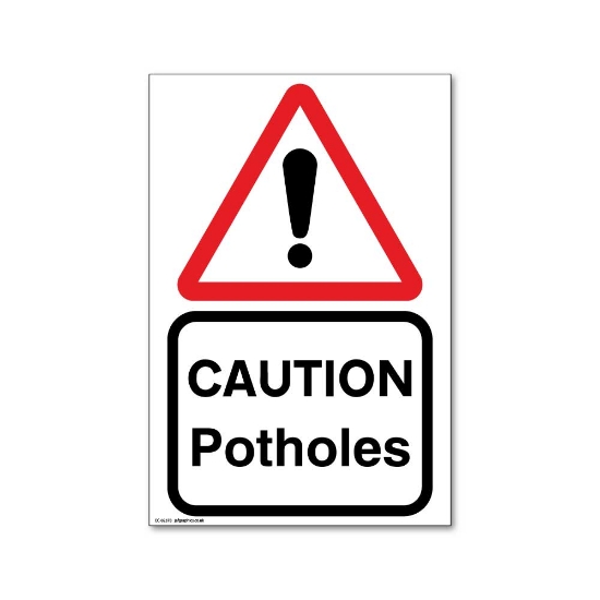 Picture of ECO Caution potholes sign