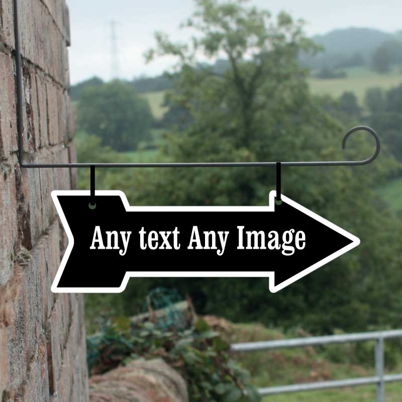 JAF Graphics. Personalised Hanging Arrow Sign