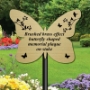 Picture of Brushed Brass Gold Bufferfly memorial plaque on stake