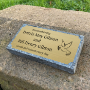 Picture of  Brushed Brass  Memorial Grave Stone and Plaque Outdoor Cremation