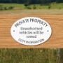 Picture of Private Property Oval Sign - Vehicles will be towed