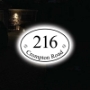 Picture of Personalised Reflective Night Dark House Number Oval Sign
