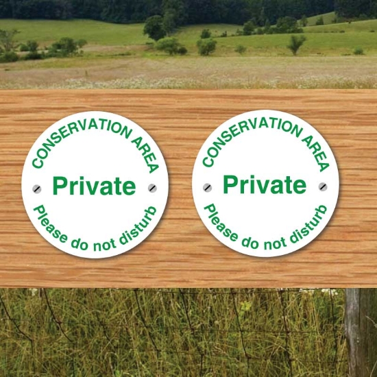 Picture of Conservation Area - Private gate post signs