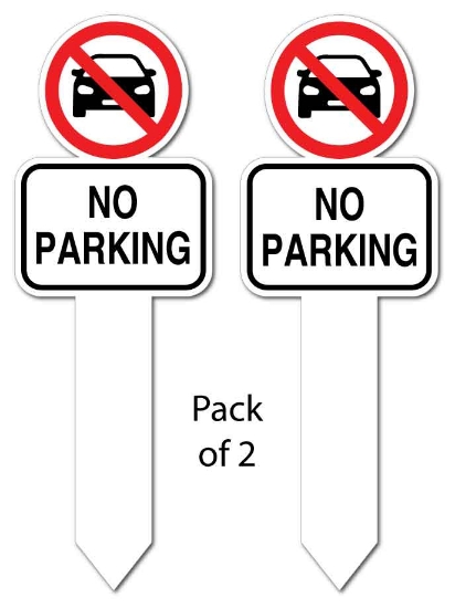 Picture of NO PARKING Signs on Stakes 2 pack