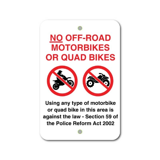 Picture of No Motorbike or Quad Bike Landowner sign