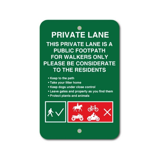 Picture of Private Lane  Footpath Sign