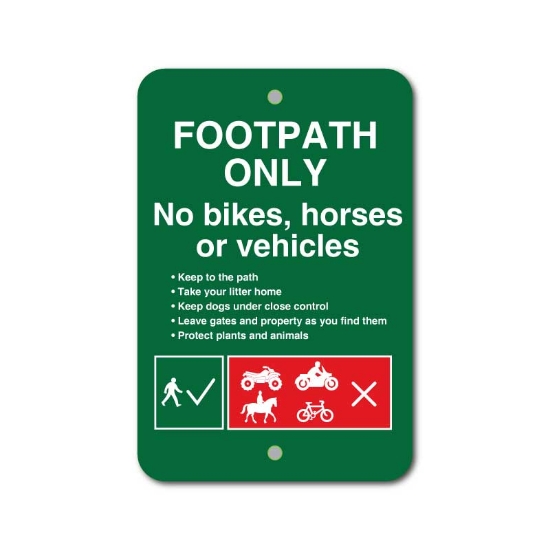 Picture of Footpath Only No Bikes sign