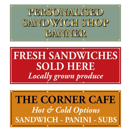 Picture of Personalised Sandwich Shop Banner 